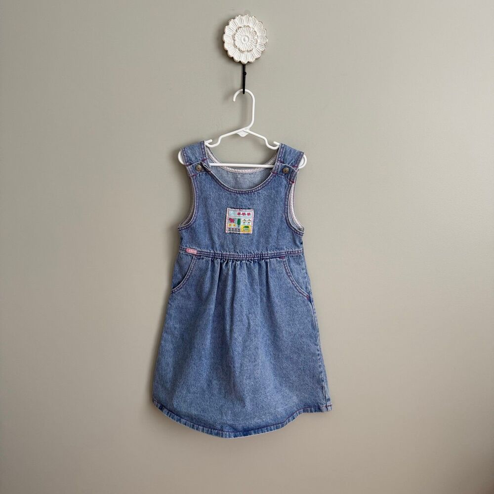 Vintage Lee Girls Denim Dress 6x VGUC Pockets